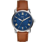 FOSSIL Montre à affichage analogique 'COPELAND' bleu / marron / argent, Taille One Size