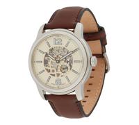 FOSSIL Montre à affichage analogique 'Heritage' crème / brun foncé / argent, Taille One Size