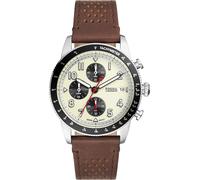 FOSSIL Montre à affichage analogique ivoire / marron / noir / argent, Taille One Size