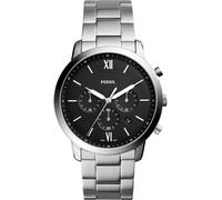 Fossil Montre pour hommes Neutra, mouvement chronographe à quartz, boîtier en acier inoxydable argenté de 44 mm avec bracelet en acier inoxydable, FS5384