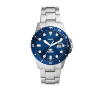 Fossil Montre Blue Dive à trois aiguilles avec date, en acier inoxydable, pour homme, FS6029