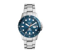 Fossil Montre Blue Dive à trois aiguilles avec date, en acier inoxydable, pour homme, FS6050