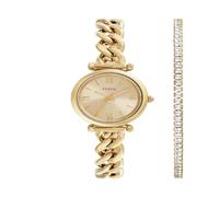 Fossil Montre Carlie pour Femmes, Mouvement à Quartz Trois Aiguilles, Ton Or, avec Bracelet en Acier Inoxydable