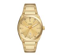 Fossil Montre Everett – analogique, mouvement quartz, bracelet acier ou cuir, or, taille unique