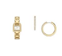 Fossil Montre Femme Harwell an Acier Inoxydable et Boucles d'oreilles en Laiton de Couleur dorée, Set
