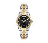 Fossil Montre femme Scarlette trois aiguilles jour-date bicolore en acier inoxydable (modèle : ES5458)