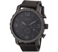 Montre Fossil Nate Chronograph en acier inoxydable noir pour homme, JR1354 Noir G