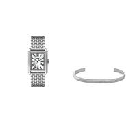 Fossil - Montre Homme Carraway et Bracelet Manchette Harlow - Mouvement à Trois Aiguilles, Montre en Acier Inoxydable et Bracelet en Acier Inoxydable à Texture linéaire