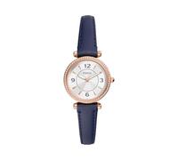 Fossil Montre pour femme Carlie mouvement quartz/3 aiguilles boîtier 28mm avec bracelet en cuir litehide™ ES5297