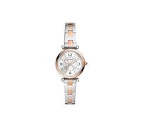 Fossil Montre pour femmes Carlie, mouvement à quartz, boîtier en acier inoxydable 2 tons de 28 mm avec bracelet en acier inoxydable, ES5201