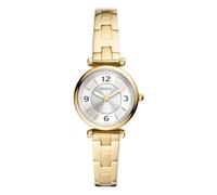 Fossil Montre pour femmes Carlie, mouvement à quartz, boîtier en acier inoxydable doré de 28 mm avec bracelet en acier inoxydable, ES5203