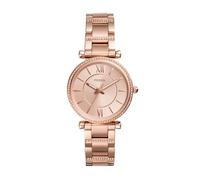 Fossil Montre pour femmes Carlie, mouvement à quartz, boîtier en acier inoxydable or rose 29 mm avec bracelet en acier inoxydable, ES4433