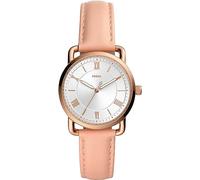 Fossil Montre pour Femmes Copeland, Mouvement à Quartz, Boîtier en Acier Inoxydable or Rose de 34 mm avec Bracelet en Cuir, ES4823
