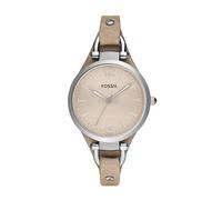 Fossil Montre pour femmes, Georgia, mouvement à quartz, boîtier en acier inoxydable de 32 mm avec bracelet en cuir véritable, ES2830