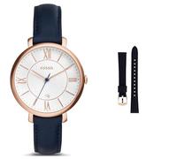 Fossil Montre pour femmes Jacqueline, mouvement à quartz, boîtier en acier inoxydable or rose de 36 mm avec bracelet en cuir véritable, ES3843 pour Femme Montre avec Bracelet en Cuir 349664