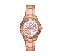 Fossil Montre pour femmes Stella, mouvement à quartz, boîtier en acier inoxydable or rose de 37 mm avec bracelet en acier inoxydable, ES5192