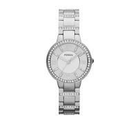 Fossil Montre pour femmes Virginia, mouvement à quartz, boîtier en acier inoxydable argenté de 30 mm avec bracelet en acier inoxydable, ES3282