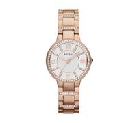 Fossil Montre pour femmes Virginia, mouvement à quartz, boîtier en acier inoxydable or rose de 30 mm avec bracelet en acier inoxydable, ES3284