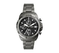 Fossil Montre pour homme 44mm Bronson, mouvement chronographe à quartz, boîtier en acier inoxydable fumé de 44mm avec bracelet en acier inoxydable, FS5852
