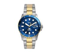 Fossil Montre pour homme Blue Dive Trois Aiguilles Date, en acier inoxydable, FS6034