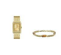 Fossil - Montre pour Homme Carraway et Bracelet à Composants - Mouvement à Trois Aiguilles, Acier Inoxydable doré et Bracelet en œil de Tigre Marron