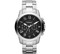 Fossil Montre pour homme Grant, mouvement chronographe à quartz, boîtier en acier inoxydable de 44 mm avec bracelet en acier inoxydable, FS4736