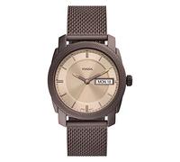 Fossil Montre pour homme Machine, mouvement à quartz, boîtier en acier inoxydable brun de 42 mm avec bracelet en maille d'acier inoxydable, FS5936