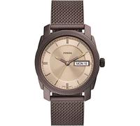 Fossil Montre pour homme Machine, mouvement à quartz, boîtier en acier inoxydable brun de 42 mm avec bracelet en maille d'acier inoxydable, FS5936