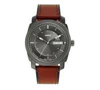 Fossil Montre pour homme Machine, mouvement à quartz, boîtier en acier inoxydable fumé de 42 mm avec bracelet en cuir ProPlanet, FS5900