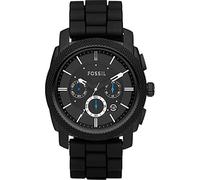 Fossil Montre pour homme, mouvement chronographe à quartz, boîtier en silicone noir de 45 mm avec bracelet en silicone, FS4487IE