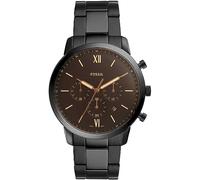 Fossil Montre pour homme Neutra Chrono, mouvement chronographe à quartz, boîtier en acier inoxydable noir de 44 mm avec bracelet en acier inoxydable, FS5525
