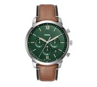 Fossil Montre pour homme Neutra, mouvement à quartz, boîtier en acier inoxydable brun de 44 mm avec bracelet en cuir ProPlanet, FS5963