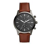 Montre Homme Chronographe Townsman - Fossil - FS5522 - Bracelet en cuir - Cadran gris foncé - Etanche 5 bar
