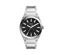 Fossil Montre pour hommes Everett 3 Hand, mouvement à quartz, boîtier en acier inoxydable argenté de 42 mm avec bracelet en acier inoxydable, FS5821