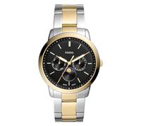 Fossil Neutra Watch for Men, Moonphase Multifunction movement with Stainless steel or Leather strap, Noir et argent