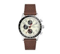 Fossil Montre à affichage analogique ivoire/marron/noir/argent Taille One Size