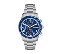 Fossil Neutra Watch for Men, Moonphase Multifunction movement with Stainless steel or Leather strapBleu