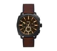 Fossil New Machine Watch pour Homme, 44mm Mouvement chronographe à Quartz avec Bracelet en Acier Inoxydable ou en Cuir