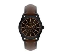 Fossil Pearson Montre Homme, Mouvement Multifonction Quartz avec Bracelet en Acier Inoxydable ou Cuir, Brun châtain, 42 mm