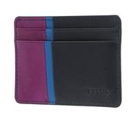 FOSSIL Porte-cartes noir bleu en cuir pour femme et homme - Scott Card Case Midnight Blue 95982