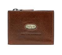 FOSSIL Porte-monnaie marron en cuir pour homme - Andrew Magnetic Zip Card Case Cognac 137077