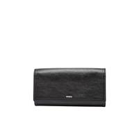 Fossil Portefeuille à rabat en cuir Logan pour femme avec blocage RFID, noir, Taille unique