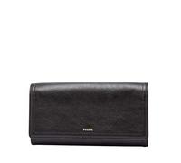 Fossil Portefeuille pour femmes Logan, Pochette à rabat en cuir/polyuréthane noir 19,4 cm L x 2,5 cm l x 10,2 cm H SL7833001