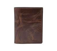 Fossil Portefeuille pour hommes Derrick, Portefeuille 100% cuir marron foncé 10 cm L x 2,5 cm l x 13 cm H ML3686201