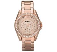 Montre Fossil Riley Multifonction en acier inoxydable ton or rose pour femme, ES2811 Or G