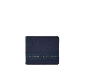 Fossil Rowan, Accessoire de Voyage-Portefeuille à Double pli Hommes, Bleu Acier, 11.43 cm L x 1.27 cm W x 9.53 cm H