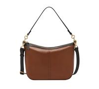 Fossil Sac à main à bandoulière en cuir Jolie pour femme, Marron/bordure noire, Taille unique