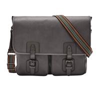 FOSSIL Sac d'ordinateur portable gris en cuir - Greenville Messenger Lead Gray 172523