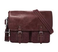 FOSSIL Sac d'ordinateur portable rouge foncé en cuir - Greenville Messenger Eggplant 160165