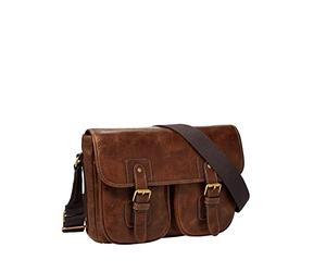 Fossil Sac pour homme Greenville, Eco cuir/Eco cuir, sangle en polyester Trim Messenger cognac 31.2 cm L x 6.4 cm P x 23.5 cm H MBG9557222